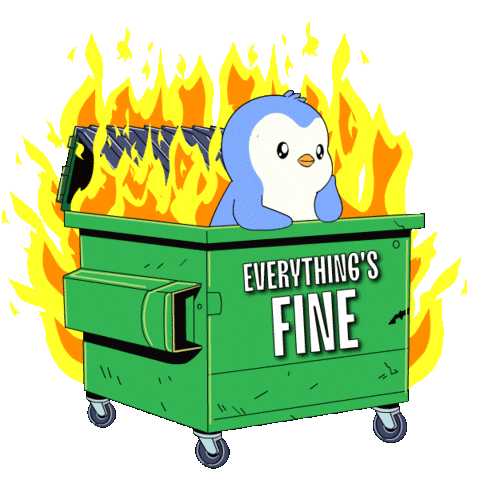 Nervous Its Fine Sticker by Pudgy Penguins