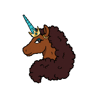 Unicorns Blackunicorn Sticker by Afro Unicorn