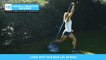 fitintennis resistance band fitness coach bosu ball triceps workout GIF