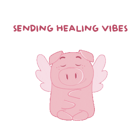 Thinking Of You Pig Sticker by PositivelyPigasus