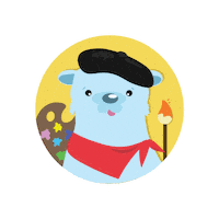 thehexlabs art bear painter horizons Sticker