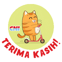 cnimalaysia cat thankyou scooter terimakasih Sticker