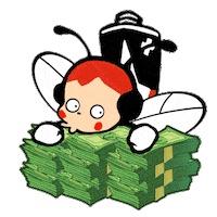 Peebeez red money flex bee Sticker