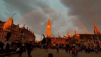 Sunset Rainbow Seen in London Sky