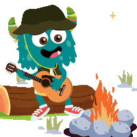 Guitarra Camping Sticker by katapum