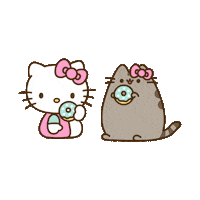 Best Friends Eating Sticker by Pusheen