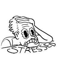 Stressed Illustration Sticker