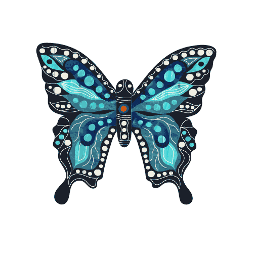 Butterfly Aboriginal Art Sticker by Erstwilder
