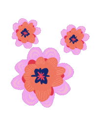 Pink Flowers Sticker by printplaylearn
