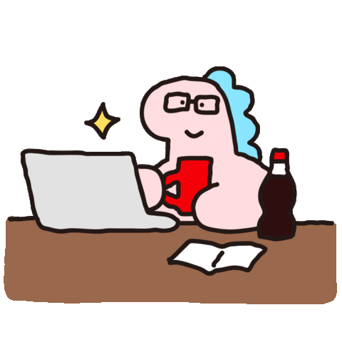 Dino Working Sticker