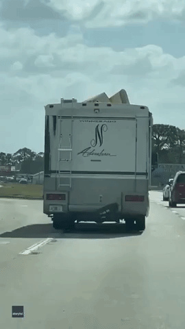 High Winds Rip Roof Off RV as Tropical Storm Nicole Approaches Florida
