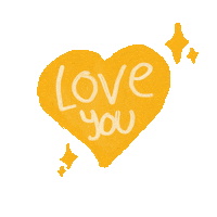 hellosauruss love heart yellow love you Sticker