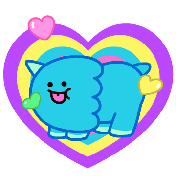 Triceratops Love Sticker by DINOSALLY