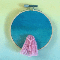 Mycolorfulsquares pink embroidery pink hair ocean view GIF