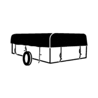 DK2Inc black trailers 6x10 5x7 Sticker