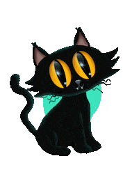 Black Cat Hello Sticker