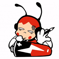 Peebeez red thinking bored waiting GIF