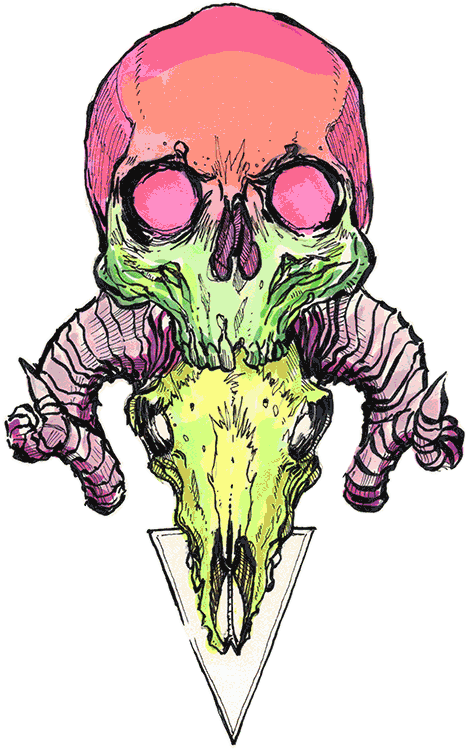 mattheathart giphyupload rainbow colorful skull Sticker
