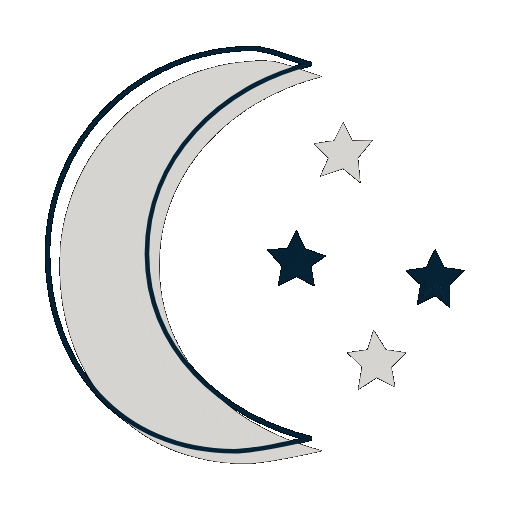 Moon And Stars Sticker by Vudora Marie