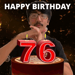 76 Birthday GIF