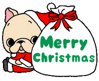 Merry Christmas Dog Sticker