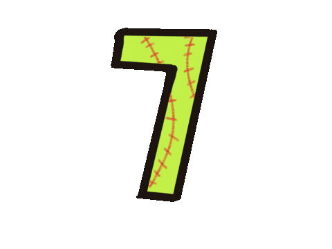 Softball Numbers Sticker