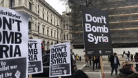 Protesters Chant 'Don't Bomb Syria' Near Downing Street