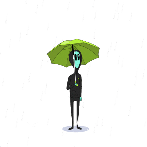 Sad Rain Storm Sticker by Lonely Aliens