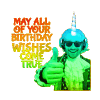 Happy Birthday Unicorn Sticker