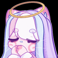 Oriineku cat kawaii angel pastel GIF