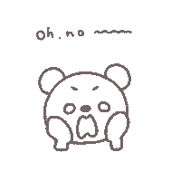 1050ng animal bear くま びっくり Sticker