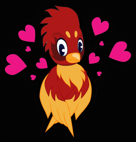 Razorfield giphyupload love hearts bird GIF