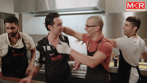 mkrau kiss GIF by My Kitchen Rules