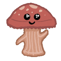 Mushroom Waving Sticker