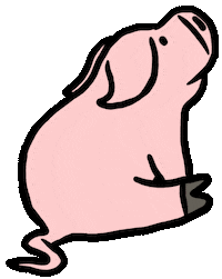 Hungry Year Of The Pig Sticker by Ruppert Tellac