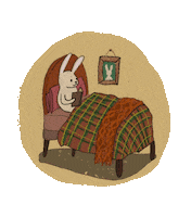 tussendekaften bunny books reading cosy Sticker