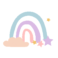 thesandraduran rainbow stars pastel cloud Sticker