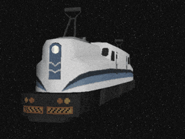 fishbedmybeloved 3d space train fantasy GIF