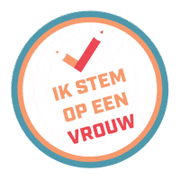 Vote Voting Sticker by Stem op een Vrouw