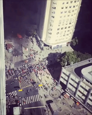 Fires Burn on Rio de Janeiro Streets During Anti-Austerity Protest