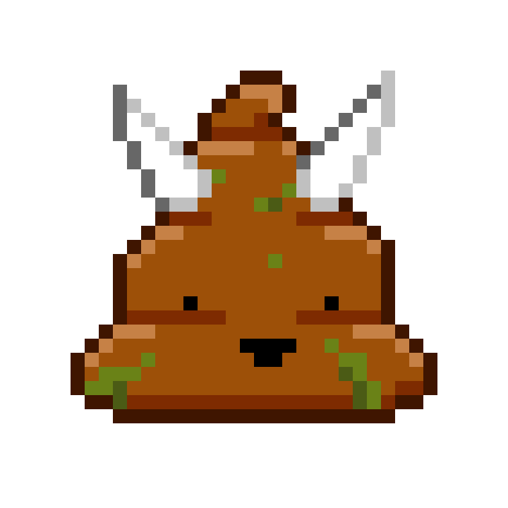 Pixel Shitting Sticker by Poopies.io