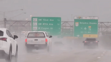 Rain Drenches Miami's Palmetto Expressway as Hurricane Ian Approaches