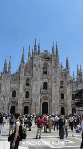 European Election Candidate Unfurls Palestinian Flag From Milan Cathedral