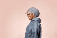 hairbrella rain hairbrella rain hat dance in the rain GIF