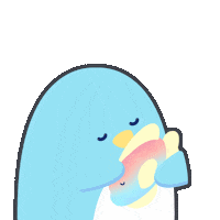 yenyendesign love kawaii blue hug Sticker