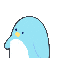yenyendesign no kawaii blue penguin Sticker