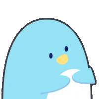 yenyendesign kawaii blue penguin shy Sticker