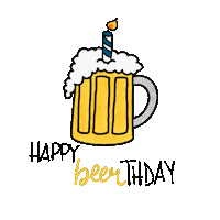 kkkatjaaa beer happybirthday beerthday Sticker