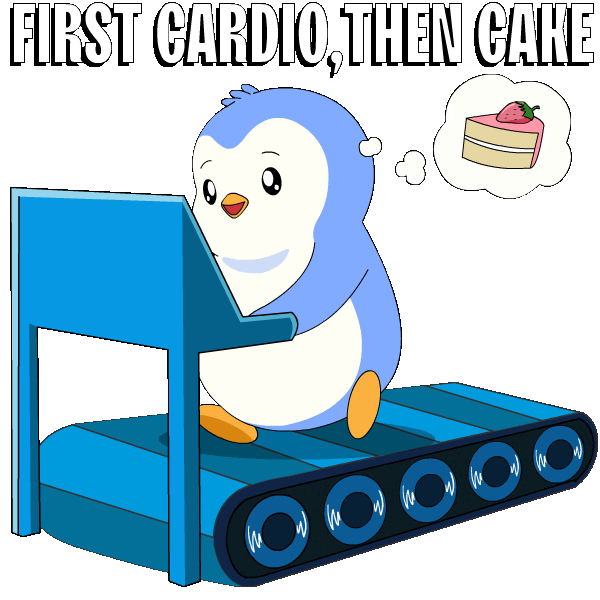 No Pain No Gain Running Sticker by Pudgy Penguins