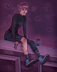 Doodlesmores drink blue vibes chill GIF